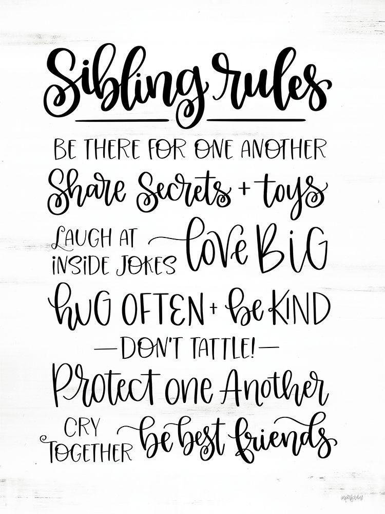 Sibling Rules art print by Imperfect Dust for $57.95 CAD