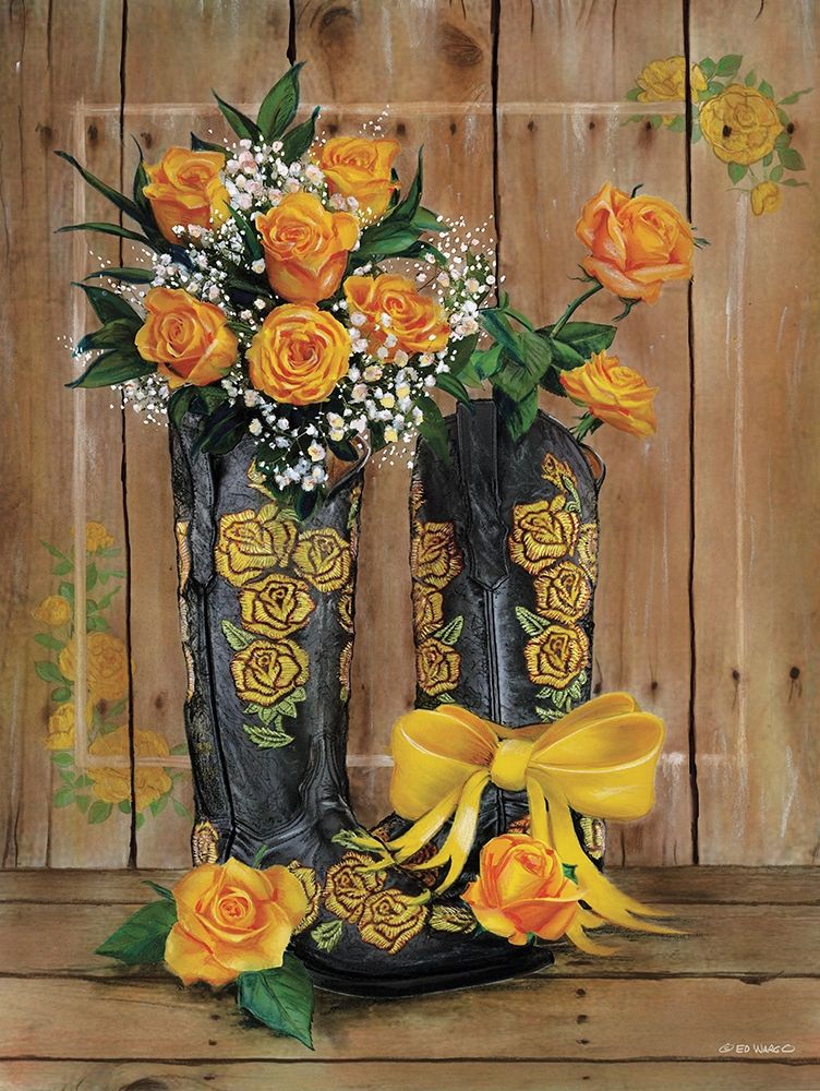 Rosey Cowboy Boots II art print by Ed Wargo for $57.95 CAD