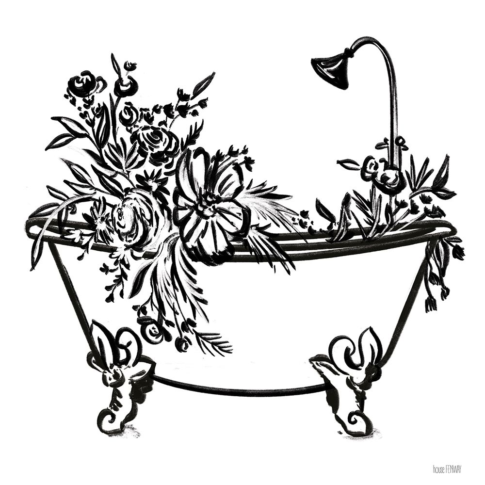 Vintage Floral Tub II art print by House Fenway for $57.95 CAD