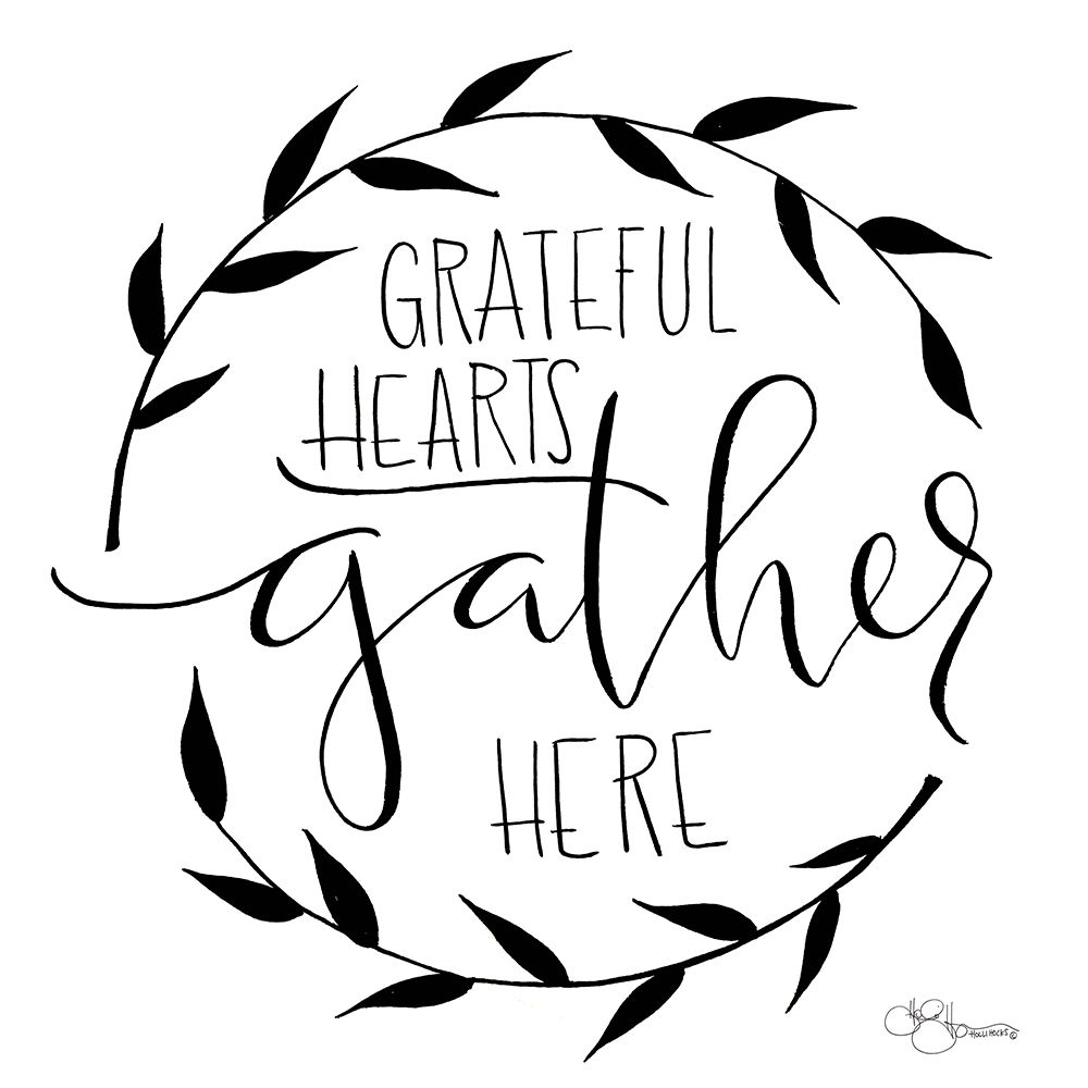 Grateful Hearts Gather Here art print by Hollihocks Art for $57.95 CAD
