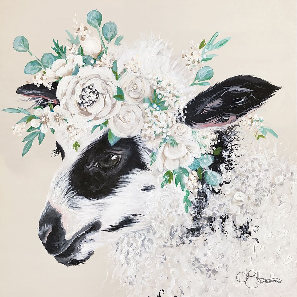Grace the Lamb art print by Hollihocks Art for $57.95 CAD