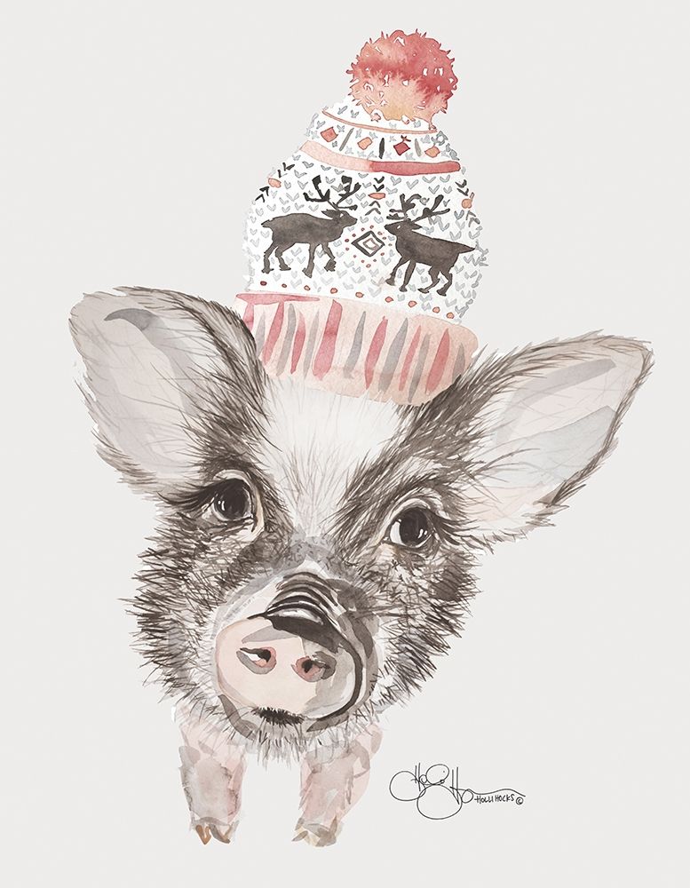 Cozy Pig    art print by Hollihocks Art for $57.95 CAD
