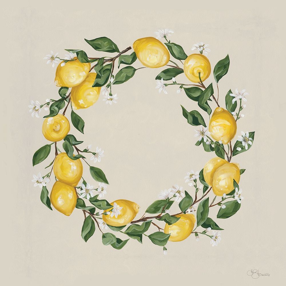 Lemon Wreath art print by Hollihocks Art for $57.95 CAD