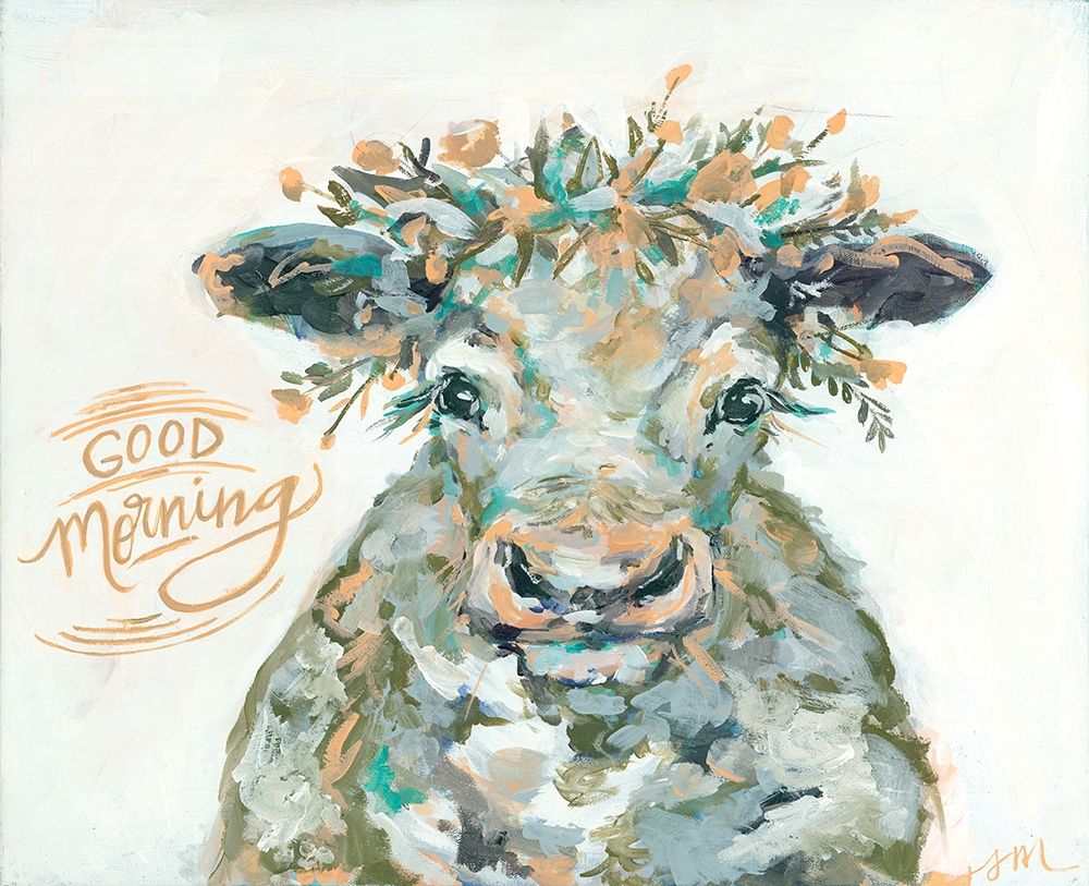 Good Morning Cow art print by Jessica Mingo for $57.95 CAD
