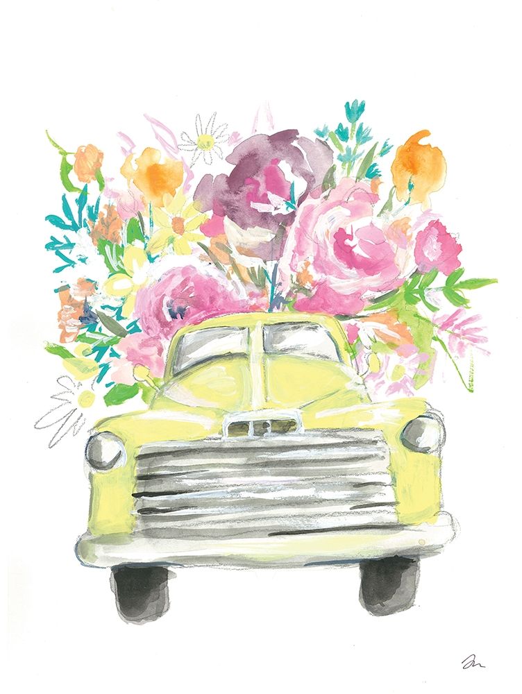 Yellow Flower Truck art print by Jessica Mingo for $57.95 CAD