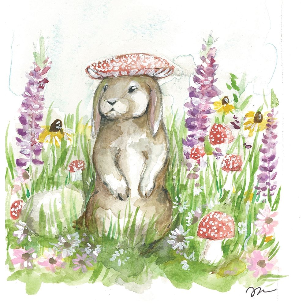 Mushroom Hat Bunny art print by Jessica Mingo for $57.95 CAD