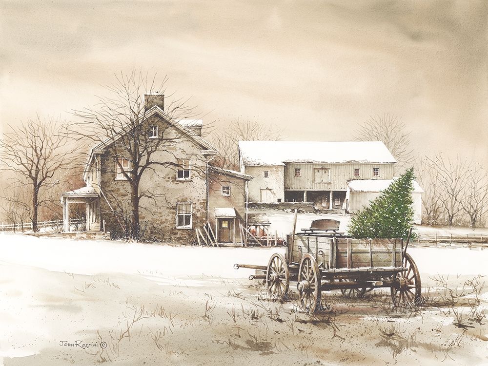 Bringing Home the Tree art print by John Rossini for $57.95 CAD