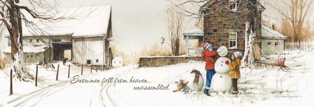 Snowmen from Heaven art print by John Rossini for $57.95 CAD