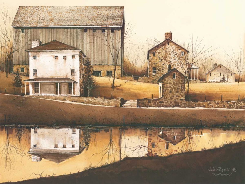 Reflections of Stucco and Stone art print by John Rossini for $57.95 CAD