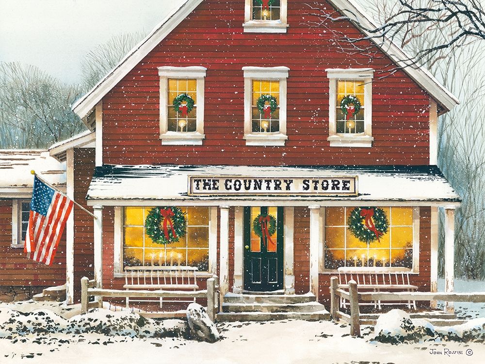 Country Christmas art print by John Rossini for $57.95 CAD