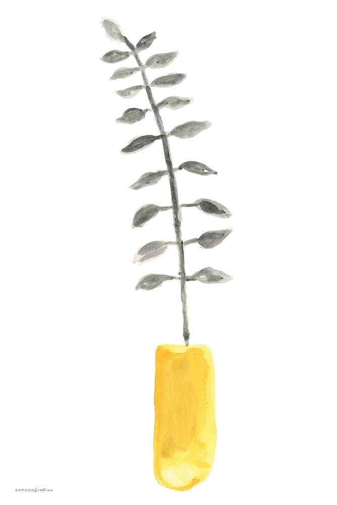 Fern in Mustard Vase 1 art print by Kamdon Kreations for $57.95 CAD