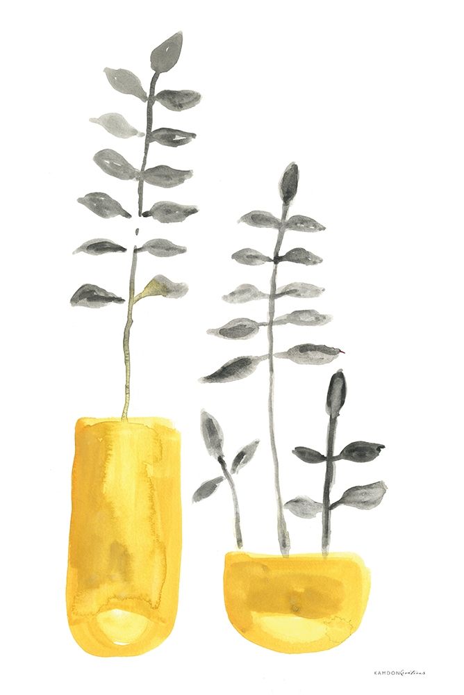 Fern in Mustard Vase 2 art print by Kamdon Kreations for $57.95 CAD
