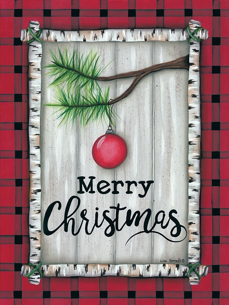 Red Christmas Plaid art print by Lisa Kennedy for $57.95 CAD
