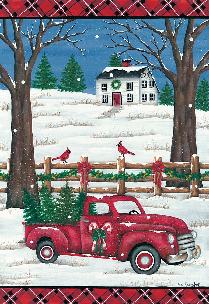 Candy Cane Truck art print by Lisa Kennedy for $57.95 CAD