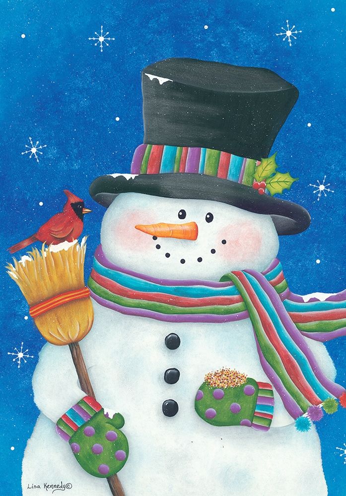 Snowman with Broom art print by Lisa Kennedy for $57.95 CAD