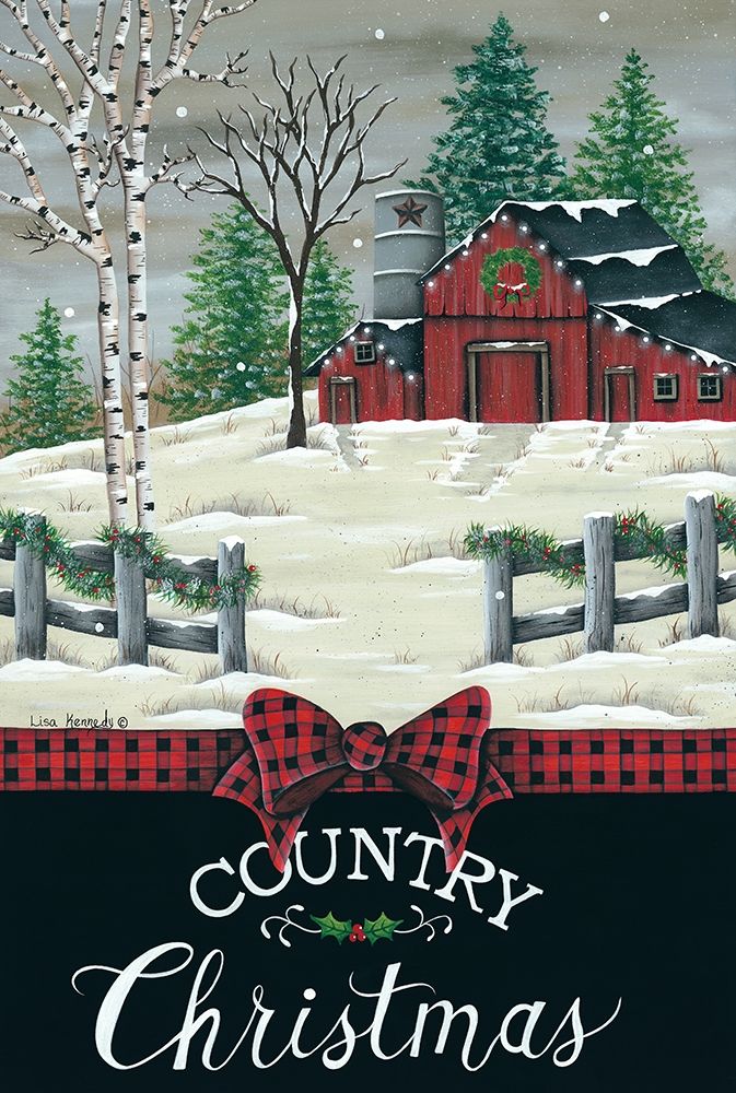 Country Barn Christmas art print by Lisa Kennedy for $57.95 CAD