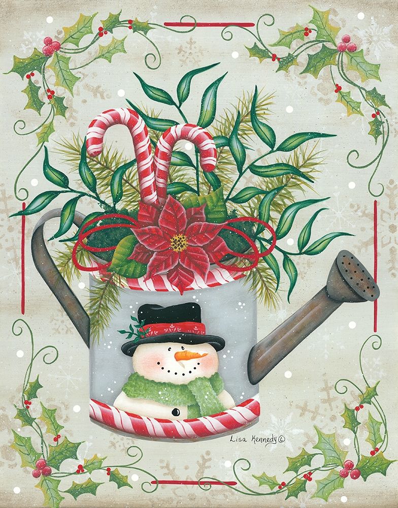 Christmas Watering Can art print by Lisa Kennedy for $57.95 CAD