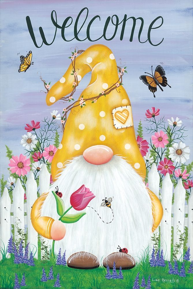 Spring Garden Gnome art print by Lisa Kennedy for $57.95 CAD
