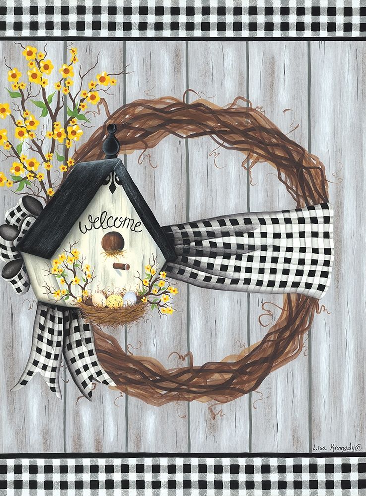 Spring Welcome Wreath art print by Lisa Kennedy for $57.95 CAD