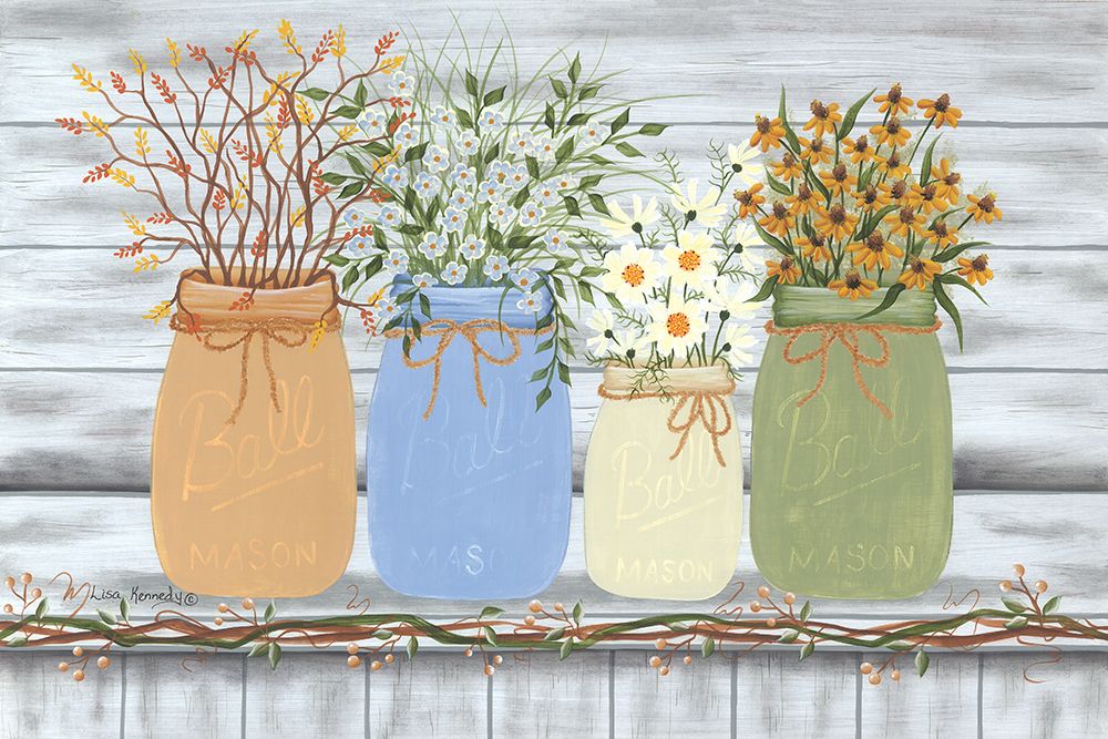 Country Flowers art print by Lisa Kennedy for $57.95 CAD
