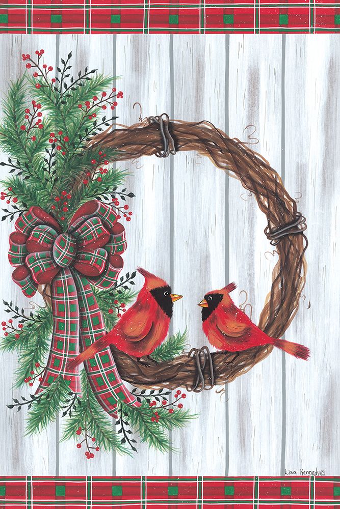 Cardinal Wreath art print by Lisa Kennedy for $57.95 CAD