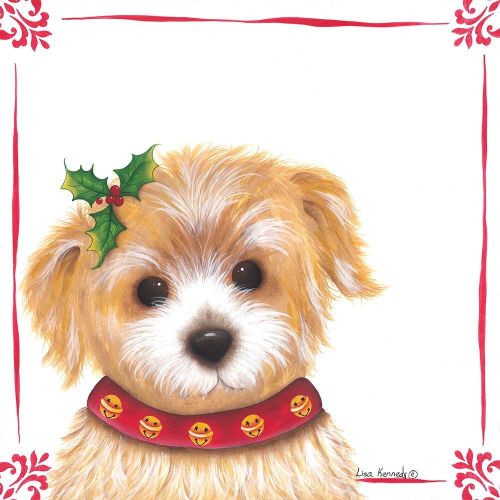 Christmas Puppy art print by Lisa Kennedy for $57.95 CAD