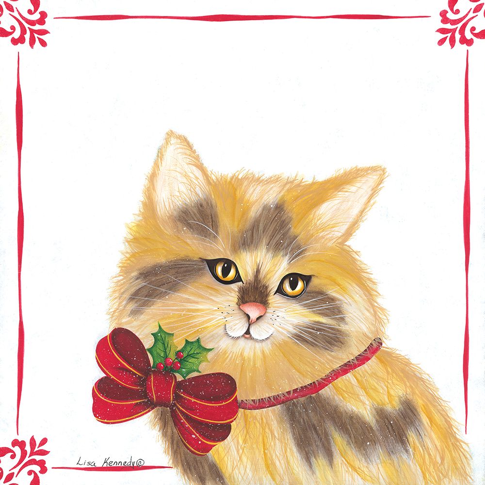 Christmas Kitten art print by Lisa Kennedy for $57.95 CAD
