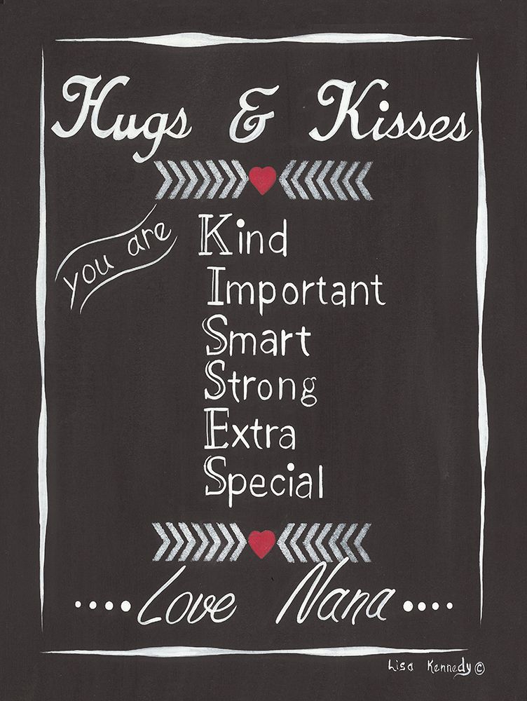 Chalkboard Hugs And Kisses art print by Lisa Kennedy for $57.95 CAD