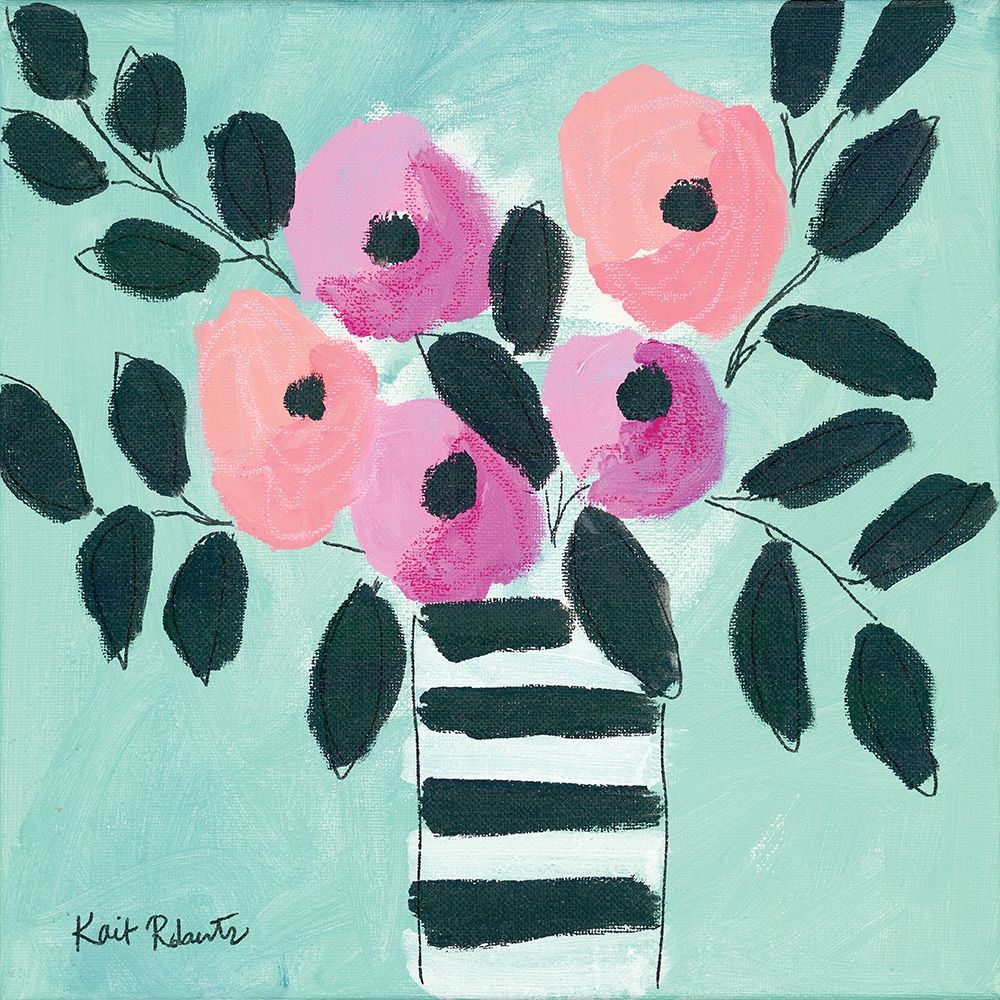 Blooms and Stripes art print by Kait Roberts for $57.95 CAD