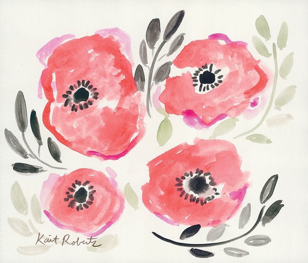 Poppies in Punch art print by Kait Roberts for $57.95 CAD
