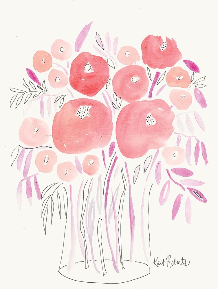 Guava Blooms and Bubblegum Leaves art print by Kait Roberts for $57.95 CAD