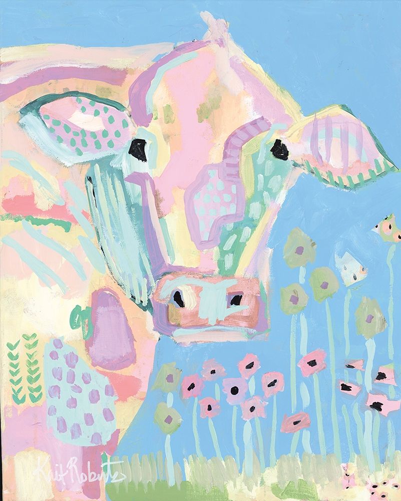 Pastel Cow art print by Kait Roberts for $57.95 CAD
