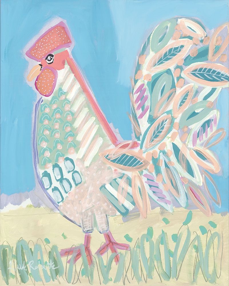 Pastel Rooster art print by Kait Roberts for $57.95 CAD