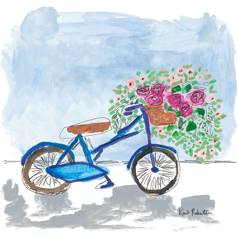 Floral Bicycle art print by Kait Roberts for $57.95 CAD