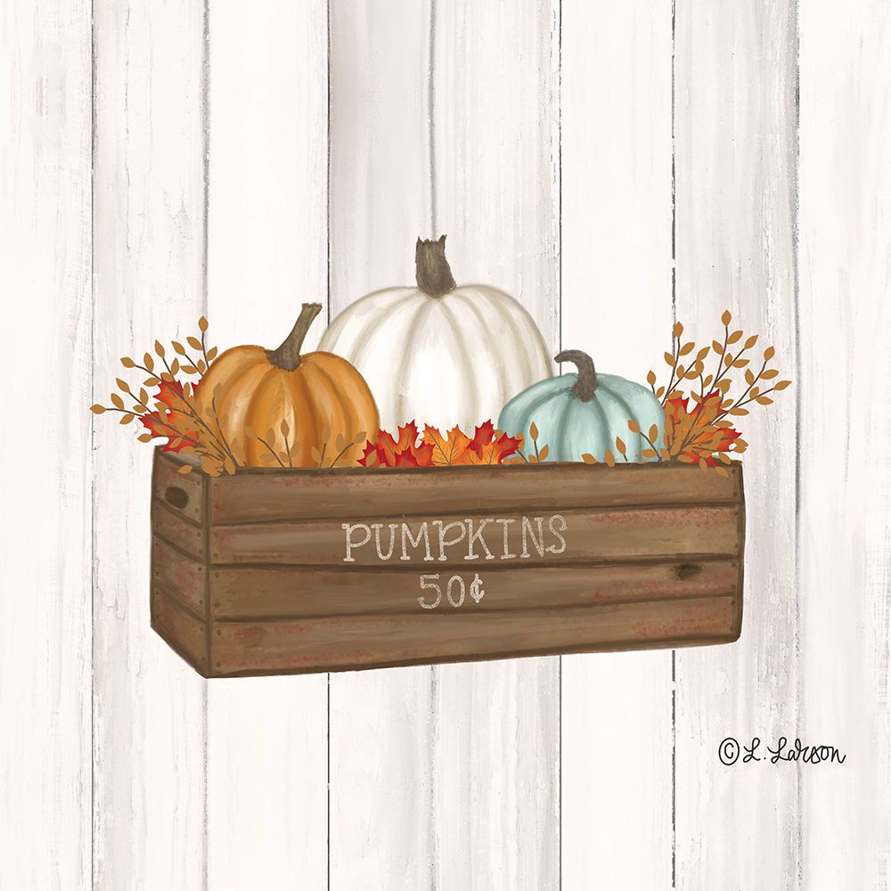 Pumpkins in Box art print by Lisa Larson for $57.95 CAD