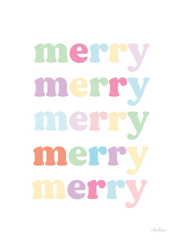 Pastel Very Merry art print by Lisa Larson for $57.95 CAD