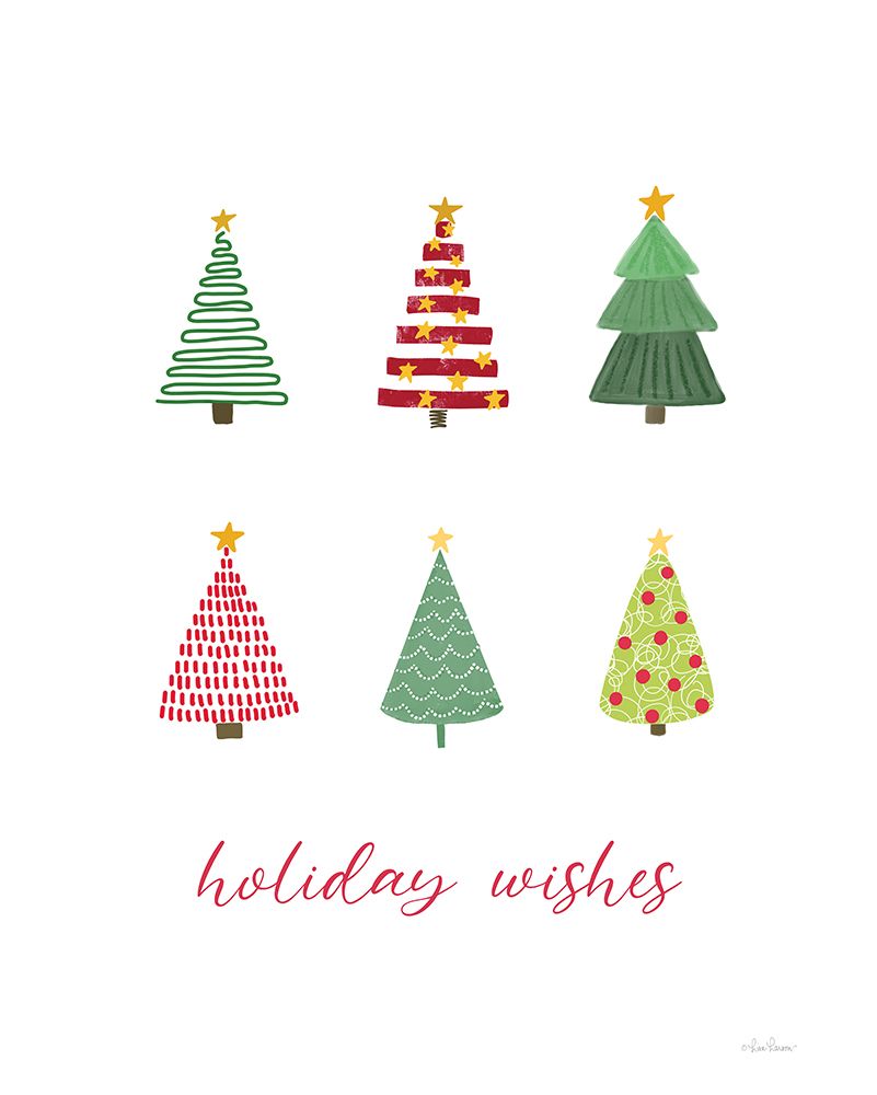 Holiday Wishes Christmas Trees art print by Lisa Larson for $57.95 CAD
