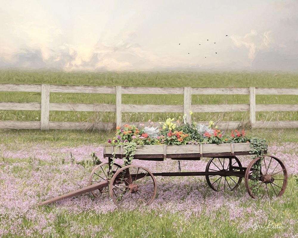 Country Flower Wagon   art print by Lori Deiter for $57.95 CAD