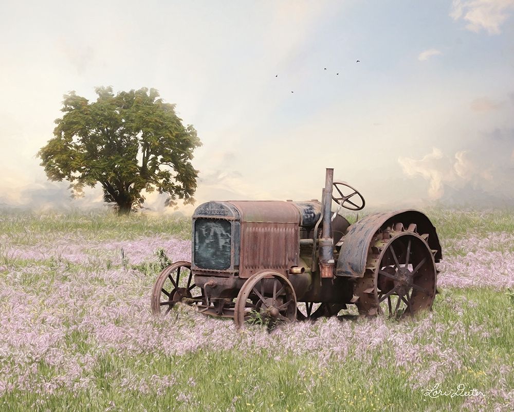 Tractor at Sunset   art print by Lori Deiter for $57.95 CAD