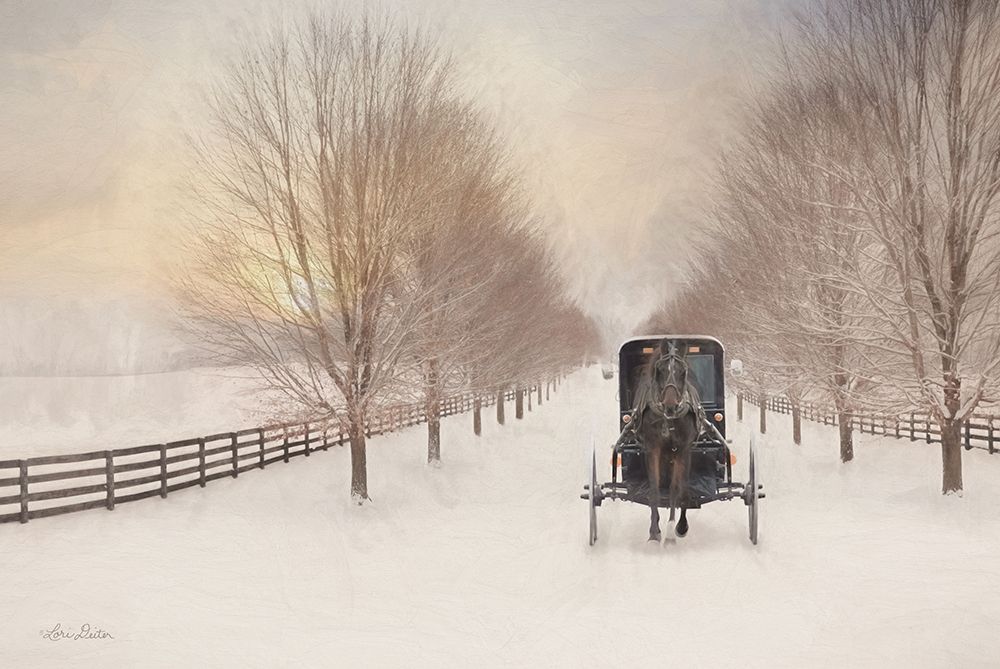 Snowy Amish Lane art print by Lori Deiter for $57.95 CAD