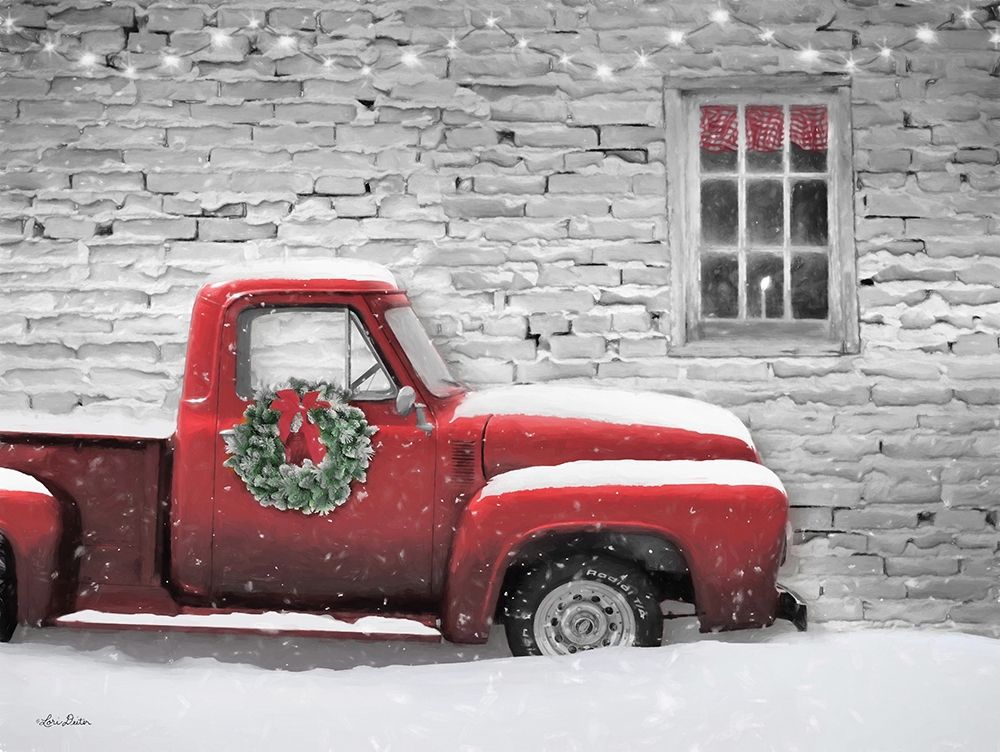Snowy Christmas Truck   art print by Lori Deiter for $57.95 CAD