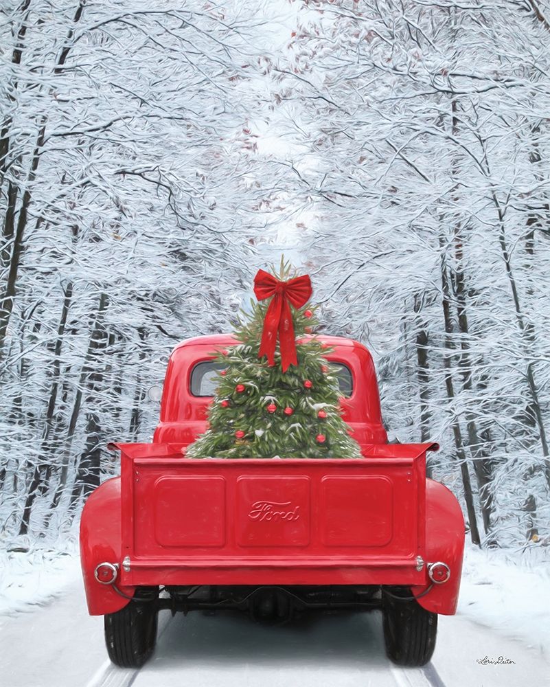 Snowy Drive in a Ford art print by Lori Deiter for $57.95 CAD