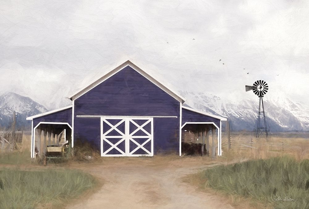 Navy Barn in Tetons     art print by Lori Deiter for $57.95 CAD