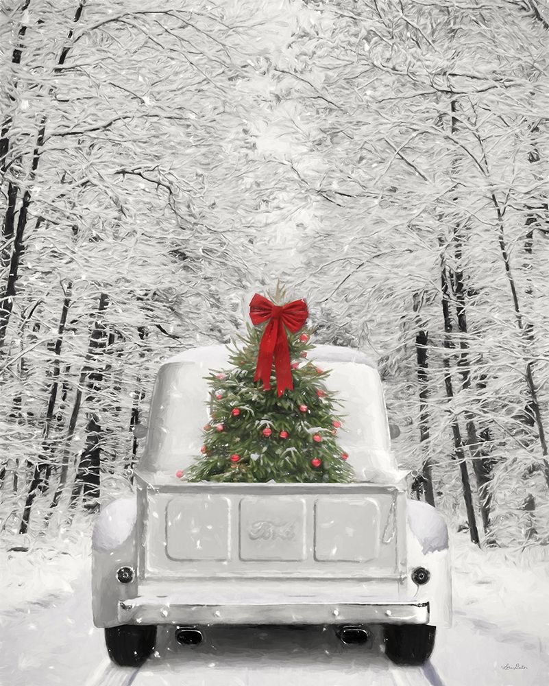 Snowy Drive in a White Ford art print by Lori Deiter for $57.95 CAD