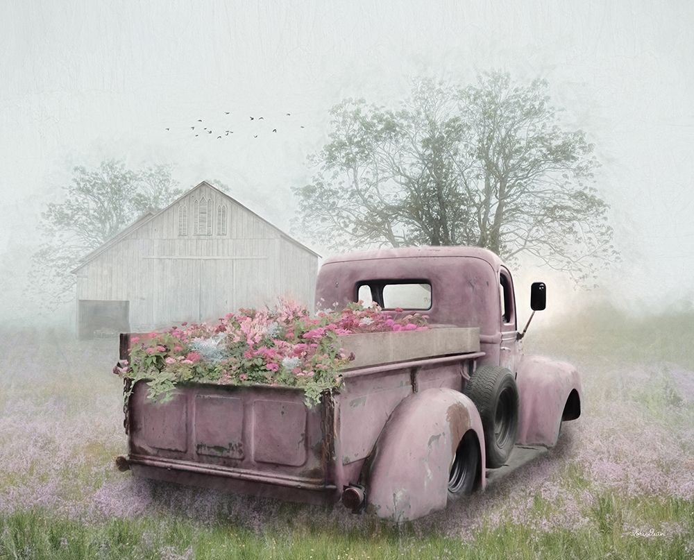 Pink Flower Truck art print by Lori Deiter for $57.95 CAD