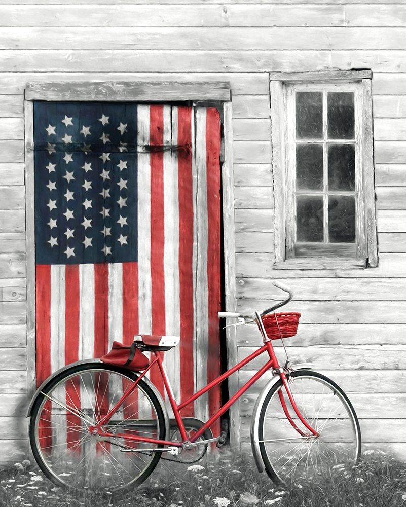 Patriotic Bicycle art print by Lori Deiter for $57.95 CAD