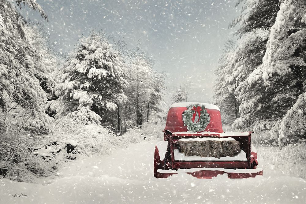 Snowed In Red Truck art print by Lori Deiter for $57.95 CAD