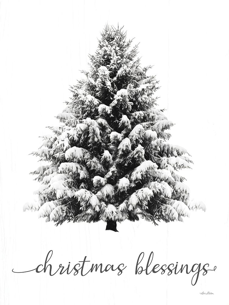 Christmas Blessings Snowy Tree art print by Lori Deiter for $57.95 CAD