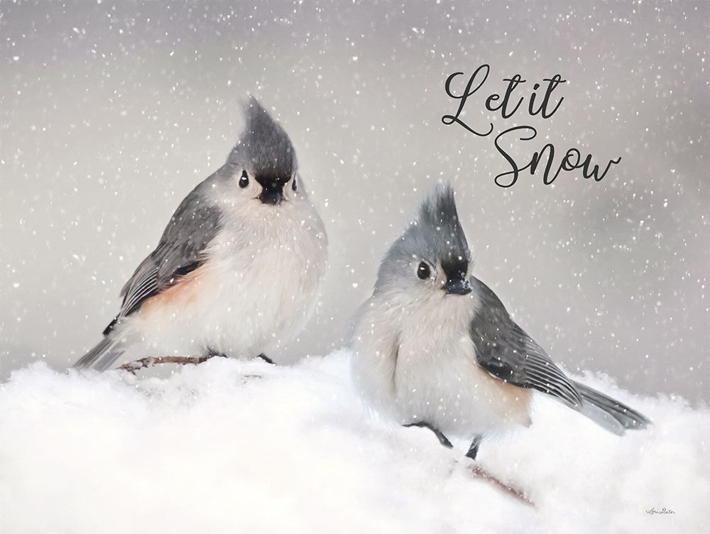 Let It Snow Titmouse Pair art print by Lori Deiter for $57.95 CAD