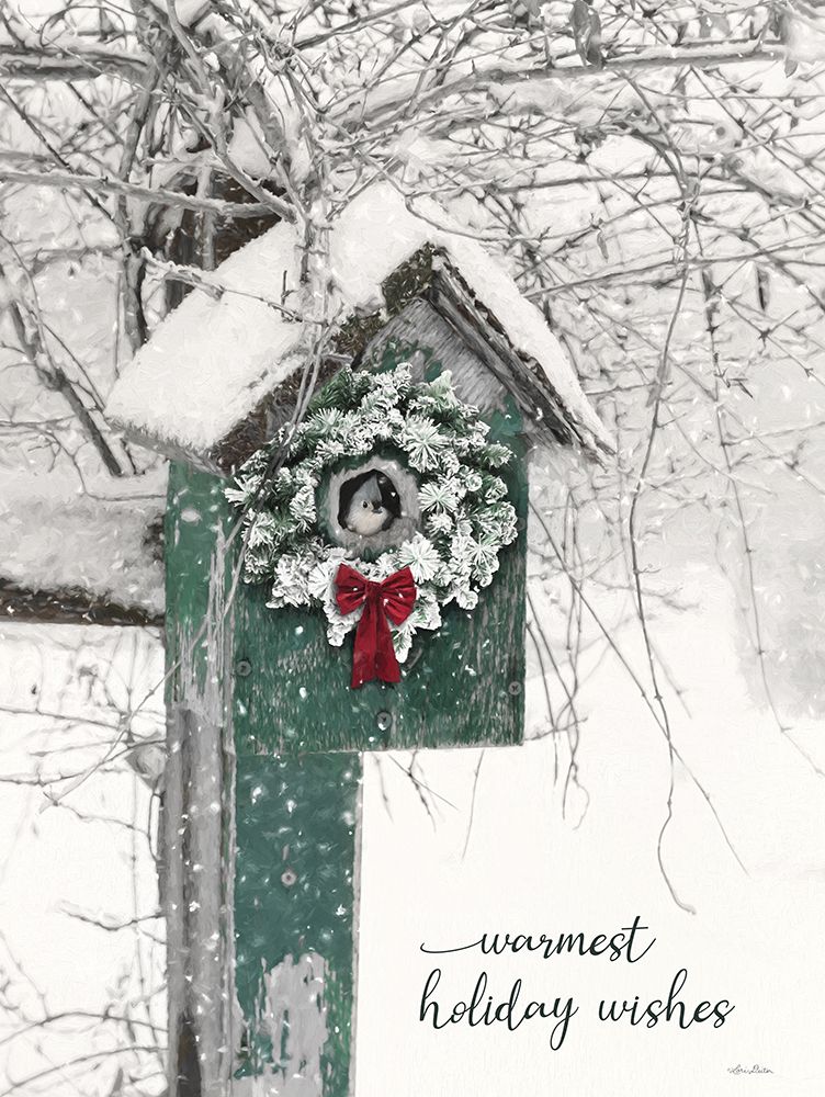 Warmest Holiday Wishes Birdhouse art print by Lori Deiter for $57.95 CAD
